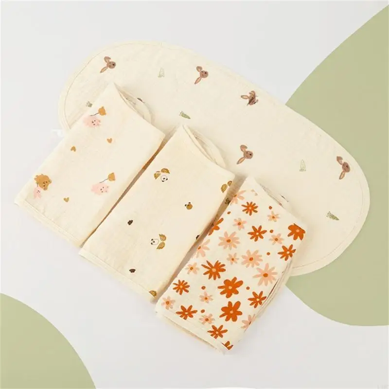

Ultra-Absorbent Burping Cloths Burp Rags for Girl-Boy Newborn Muslin Washcloths L4MC