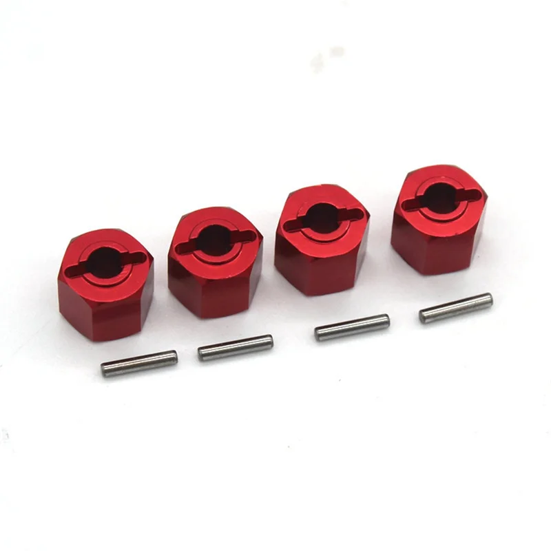 Metal 12mm Wheel Hex Hub Adapter for ZD Racing DBX-10 DBX10 1/10 RC Car Upgrades Parts Accessories,Red