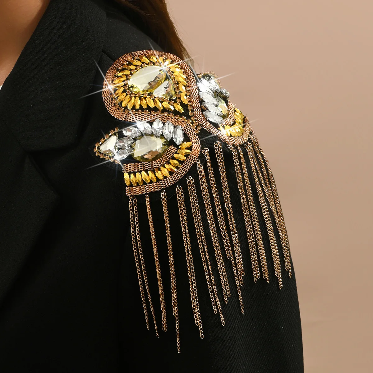 2026 Handmade Epaulette Jewelery Tassel Big Shoulder Brooch Epaulet /epaulettes Spikes/ Blazer Accessories/pin