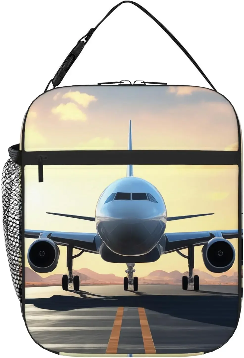 Boys Airplane Lunch Box for School, Funny Airplane Design Lunch Bag for Men Women Work, Aircraft Plane Reusable Insulated