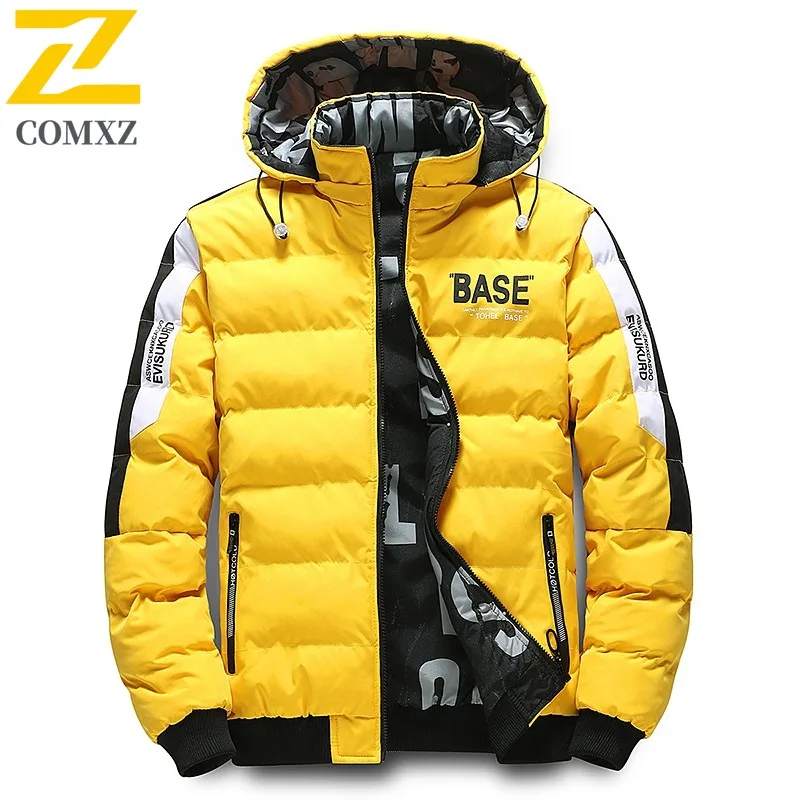 

Double Sided Cotton Jacket Men Teen Boys Hooded Top Winter Warm Coat Reversible Outerwear Thickened Loose Fit Casual Youth Parka