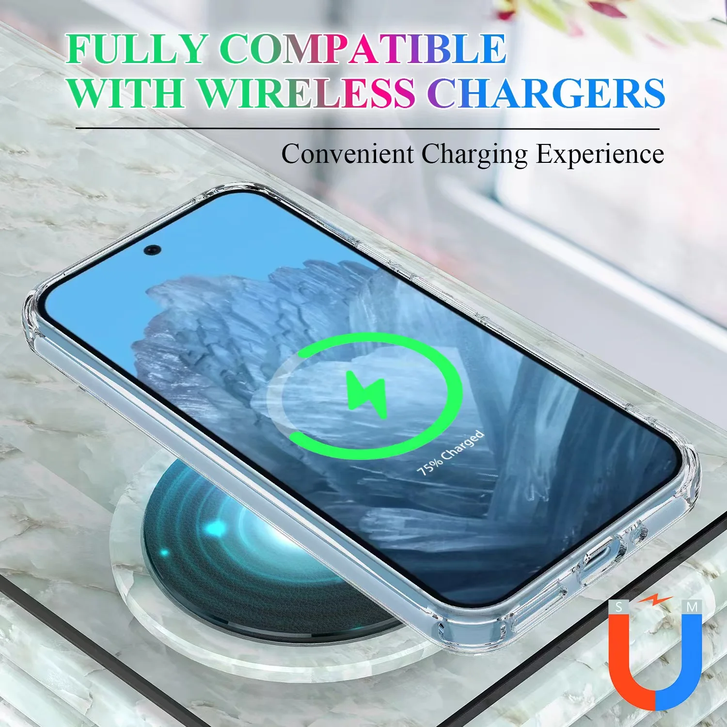 For Magesafe Magnetic Transparent Wireless Charging Case For Google Pixel 9 8 7 Pro 9 Pro Xl 8A 7A 6A Shockproof PC Phone Cover