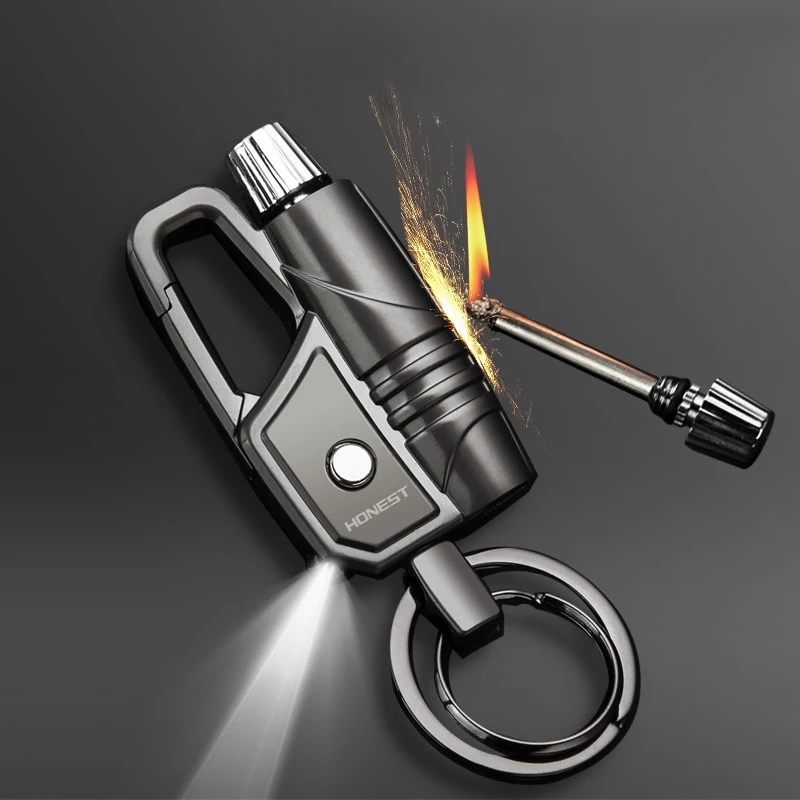 10000 Match Keychain Kerosene Torch Lighter Cigarette Lighters Multi Functional Creative Windproof Smoking Accessories Men Gifts