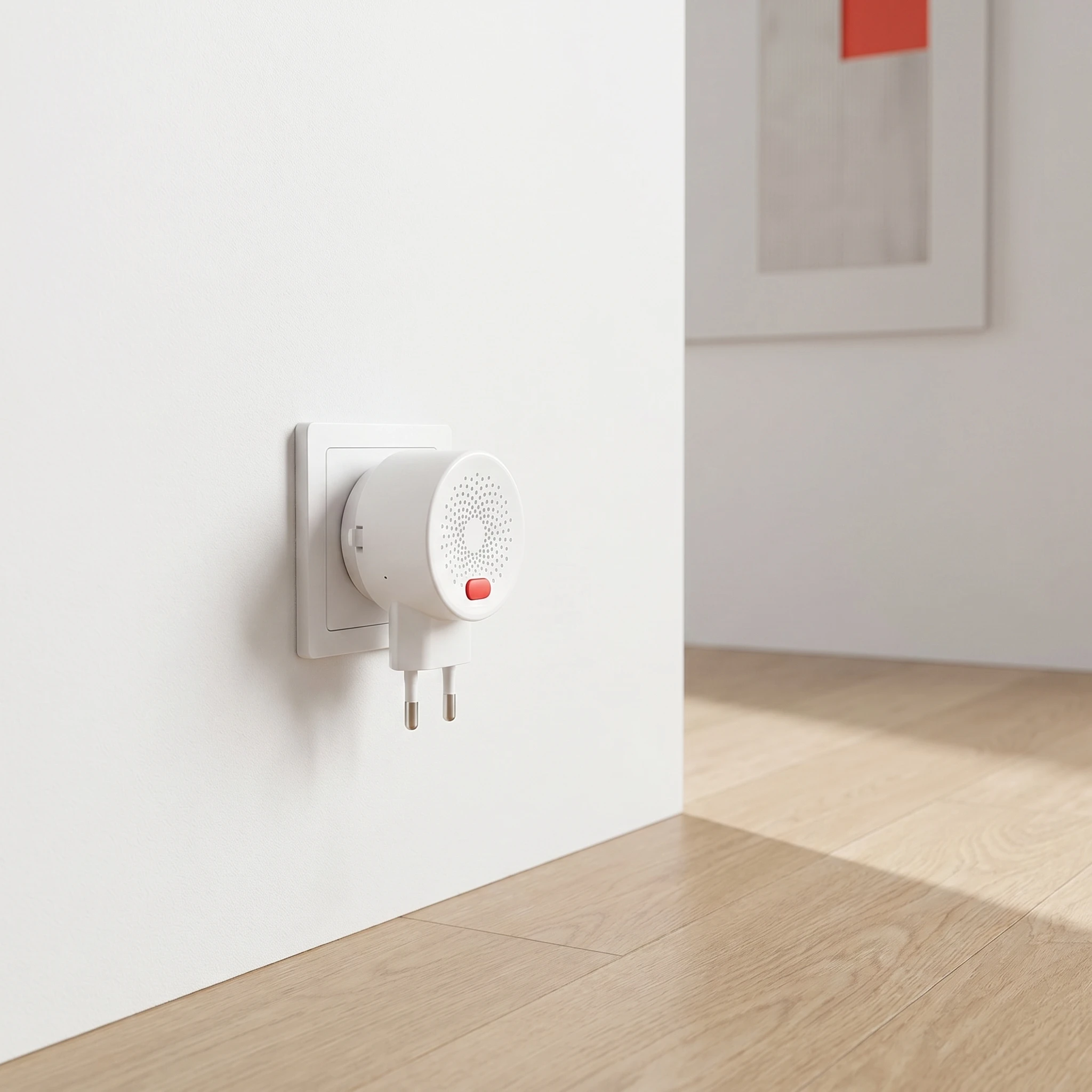 EU Plug WiFi Tuya Detector Wireless Home APP Control Leakage Sensor Sensitive Warning Alarm Device with LED Indicator