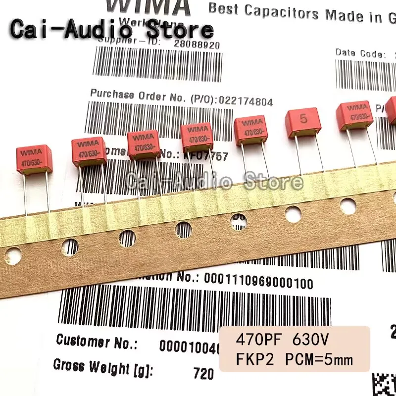 5PCS/10PCS/20PCS/Lot Brand NEW Germany WIMA FKP2 630V 470PF 471 0.47nf Film Capacitor 630v470pf 630v471 Pitch 5mm FKP2J004701D00