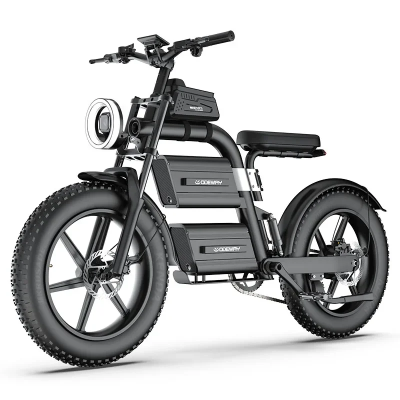 Odeway E20 Dual Battery Electric Bike 20 Inch Fat Tire Off Road Ebike 2000W 60V 40AH Powerful Mountain Electric Bicycle