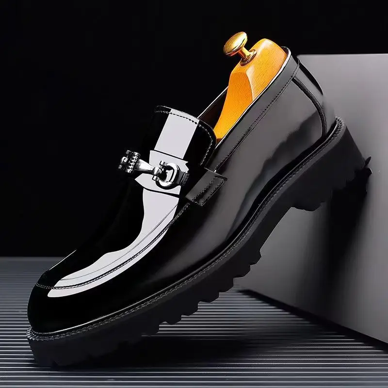 

New Genuine Leather Men's Business Casual Lazy Trendy Shoes Sapatos Sociais Masculino Wedding Shoes Zapatos De Cuero Para Hombre