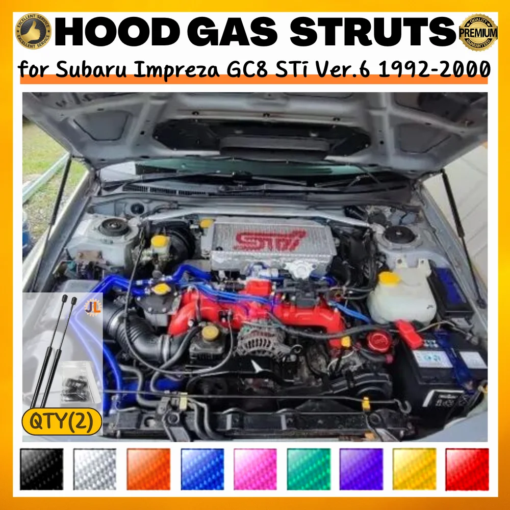 

Qty(2) Hood Struts for Subaru Impreza GC8 STi Ver.6 1992-2000 Front Bonnet Modify Gas Springs Shock Absorber Lift Supports