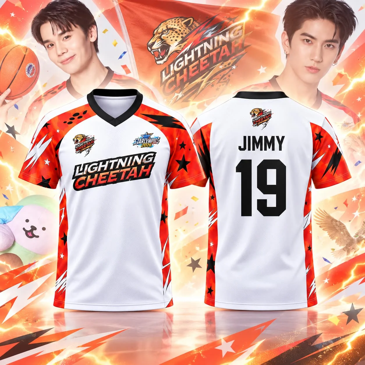 Thailand Gmmtv Starlympics 2026 JimmySea BL CP Fans Sports Day 3D Printed Unisex Vneck T Shirt Women's Tshirt Men Tee Jersey