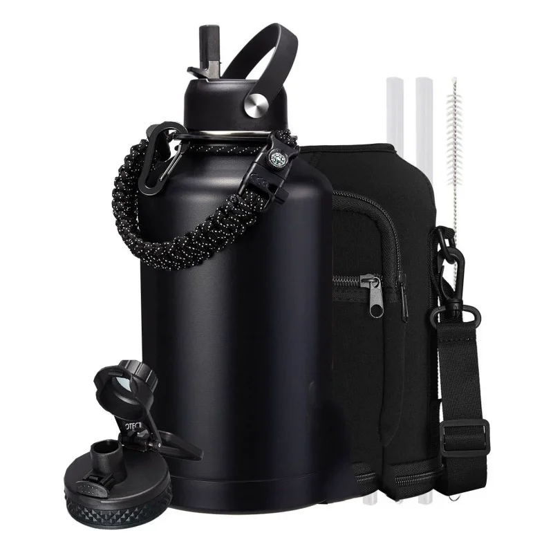 Outdoor Thermos Bottle 2L Large Capacity Stainless Steel Thermal Water Bottle Cold and Hot Vacuum Flask With rope Gym