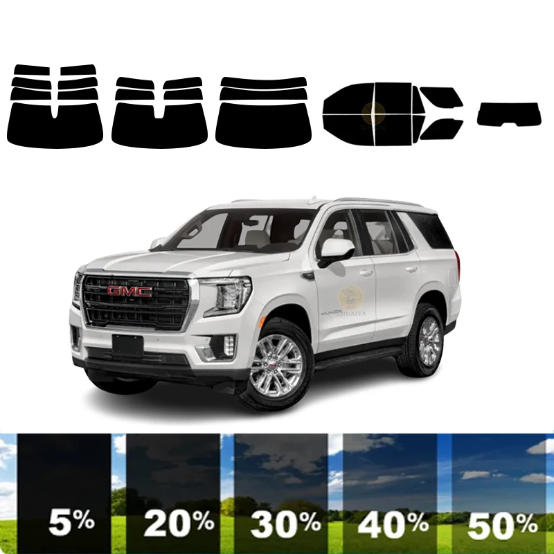 precut Removable Window Tint Film For Car 100% UVR 5%-35%VLT Heat Insulation Carbon ﻿For GMC YUKON 4 DR SUV 2021-2023