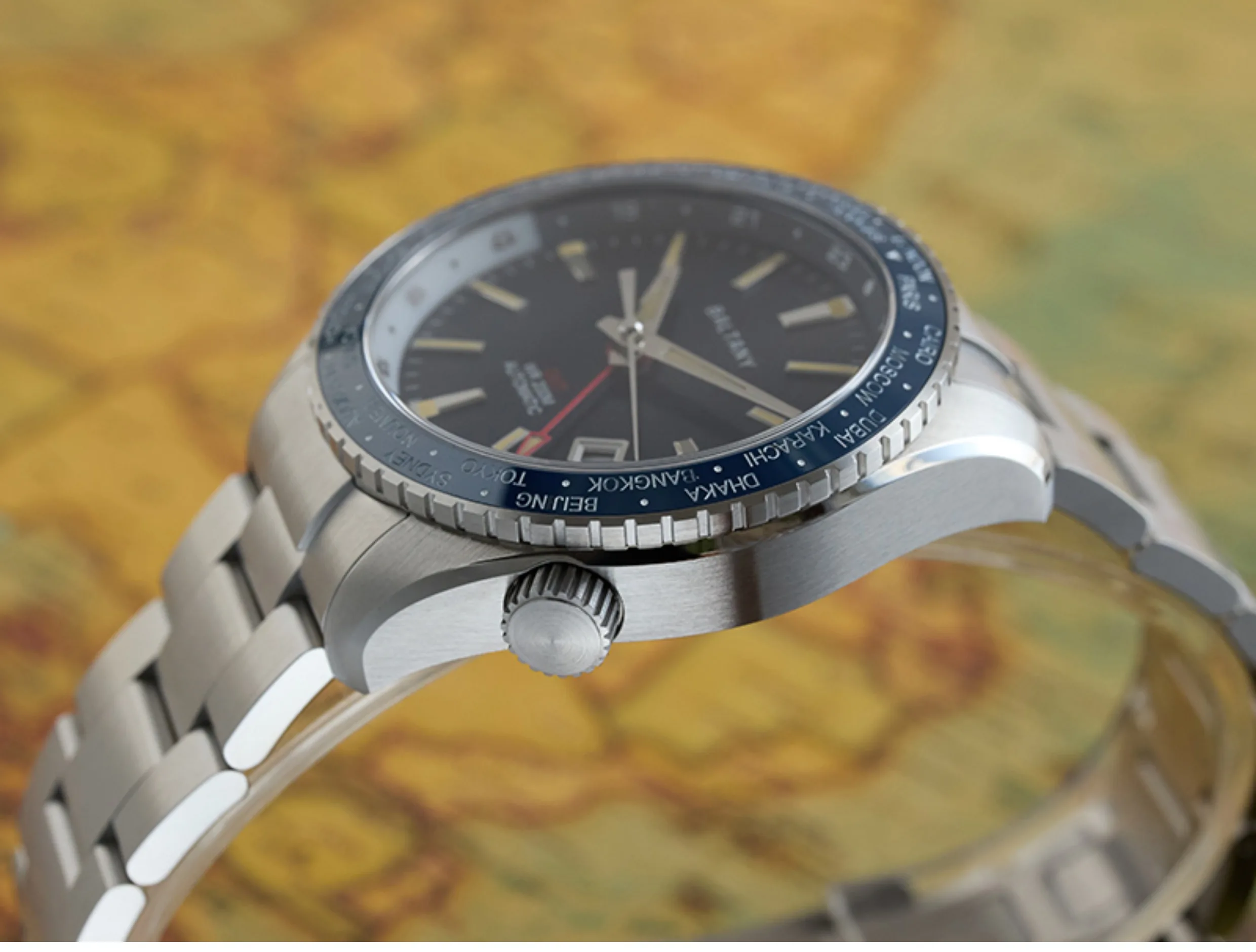 Baltany Men Automatic Watch 40mm GMT Mechaical Wristwatch Military Sapphire Diver 20Bar Waterproof Luminous NH34 Ceramic Bezel