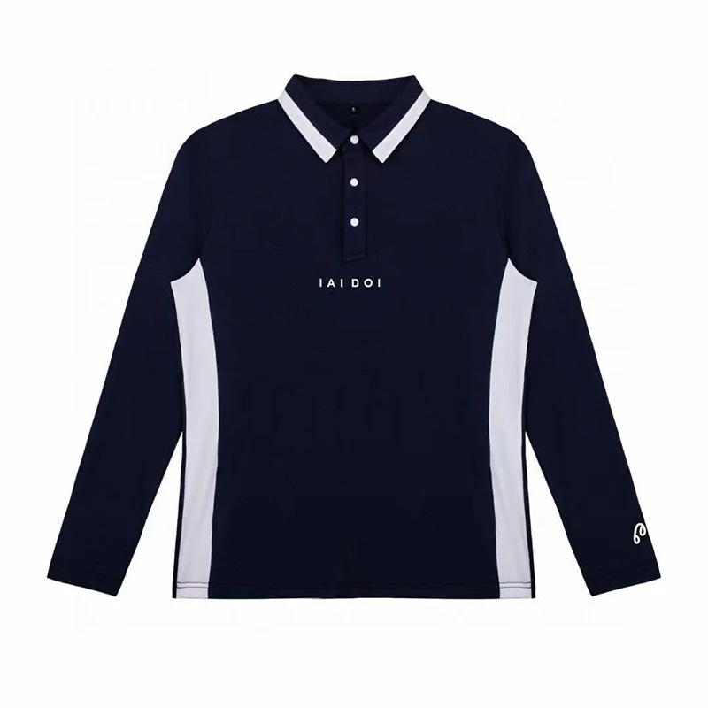 

Осенняя новая мужская спортивная рубашка для гольфа на открытом воздухе, универсальная цветная контрастная футболка с длинными рукавами, удобная рубашка-поло, мужской топ