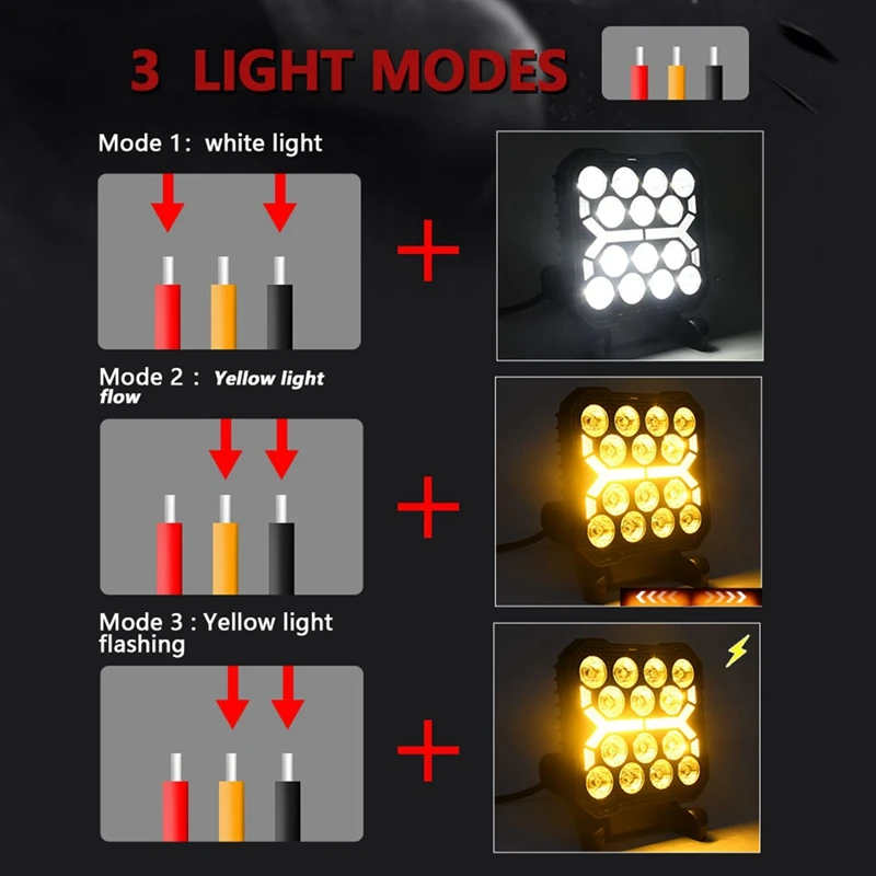 TKOH-4 بوصة سيارة LED ضوء العمل ستروب المصباح أبيض أصفر الطرق الوعرة القيادة ضوء الأضواء لشاحنة سيارات Suv قارب