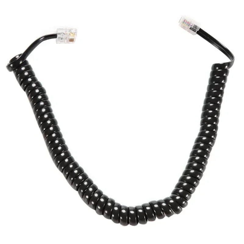 3meters RJ10 Telephone Handset Phone Extension Cord Curly Coiled Line Cable Spring Wire Telephone Handset Voice Extension Cable