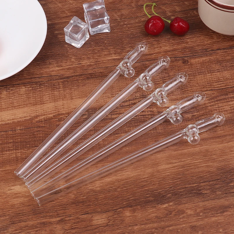 Funny Shaped Glass Straw Creative High Borosilicate Glass Straws Heat Resistant Reusable Straws Kitchen Tool Party Supplies