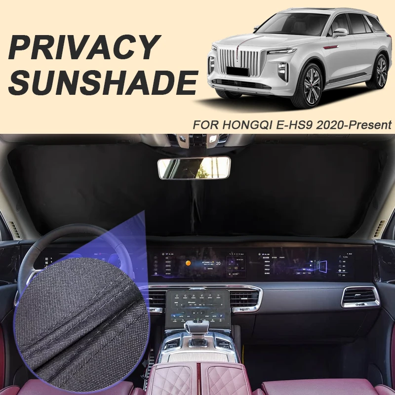 

Car Black Window Privacy Sunshade For HONGQI E-HS9 2020-Present Auto Anti-UV Heat Insulation Protect Cover Interior Accessory