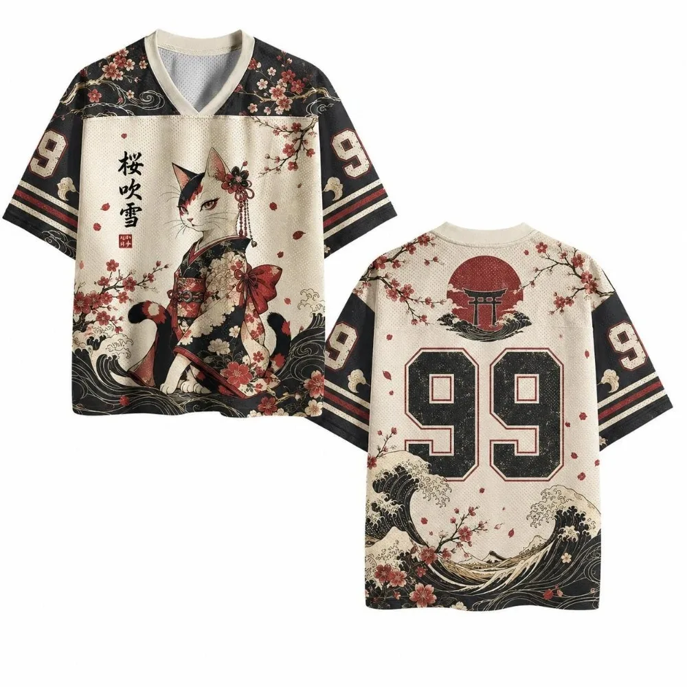 Harajuku Double Sheng Koi 3D-Druck Sport Schnelltrocknend Atmungsaktiv Herren V-Ausschnitt T-Shirt Outdoor Street Casual Eltern-Kind-Kleidung – Detail 3