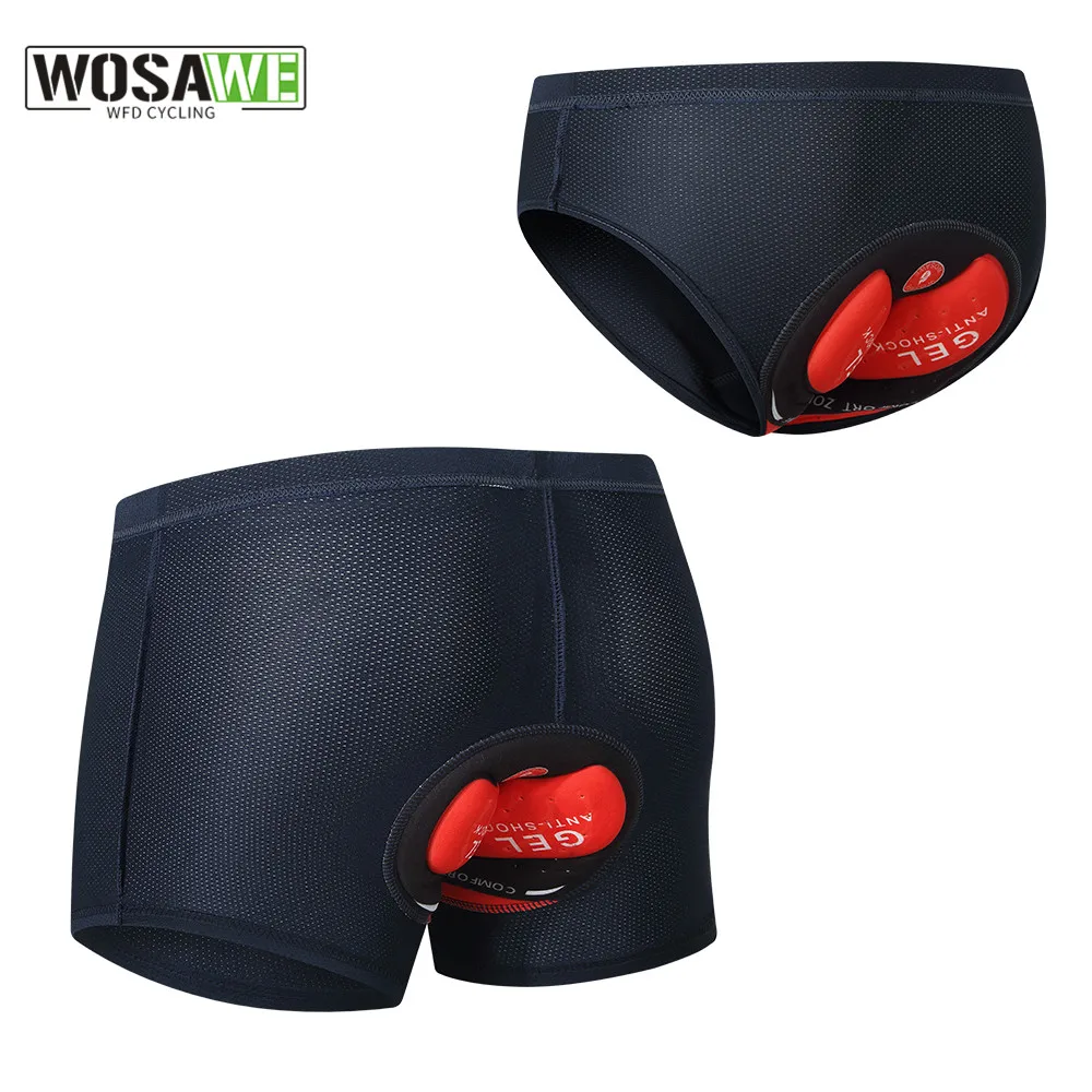 

WOSAWE Breathable Bike Underwear Cycling Shorts Men Upgrade Pro 5D Gel Pad Shockproof Bicycle Underpants MTB Briefs Summer