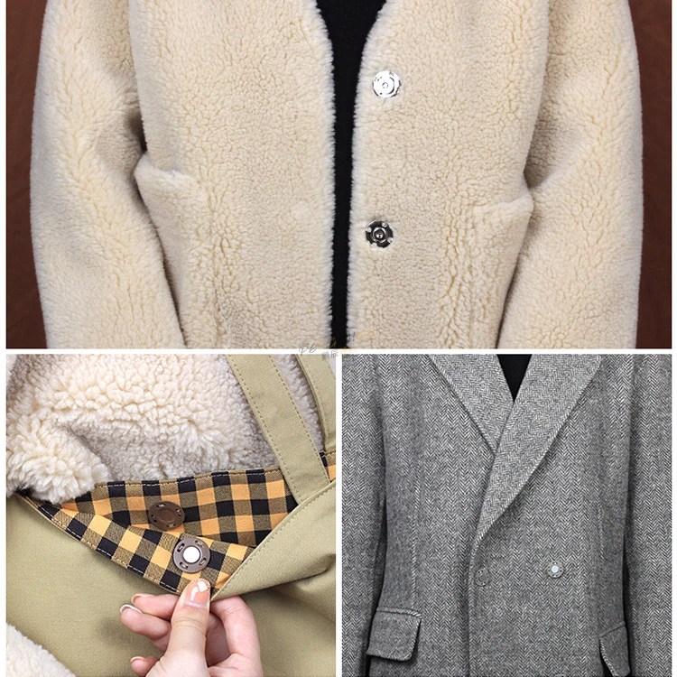 Cappotto con bottoni nascosti rotondi con fibbia magnetica in metallo colorato di alta qualità, bottoni invisibili ultrasottili per madre e bambino