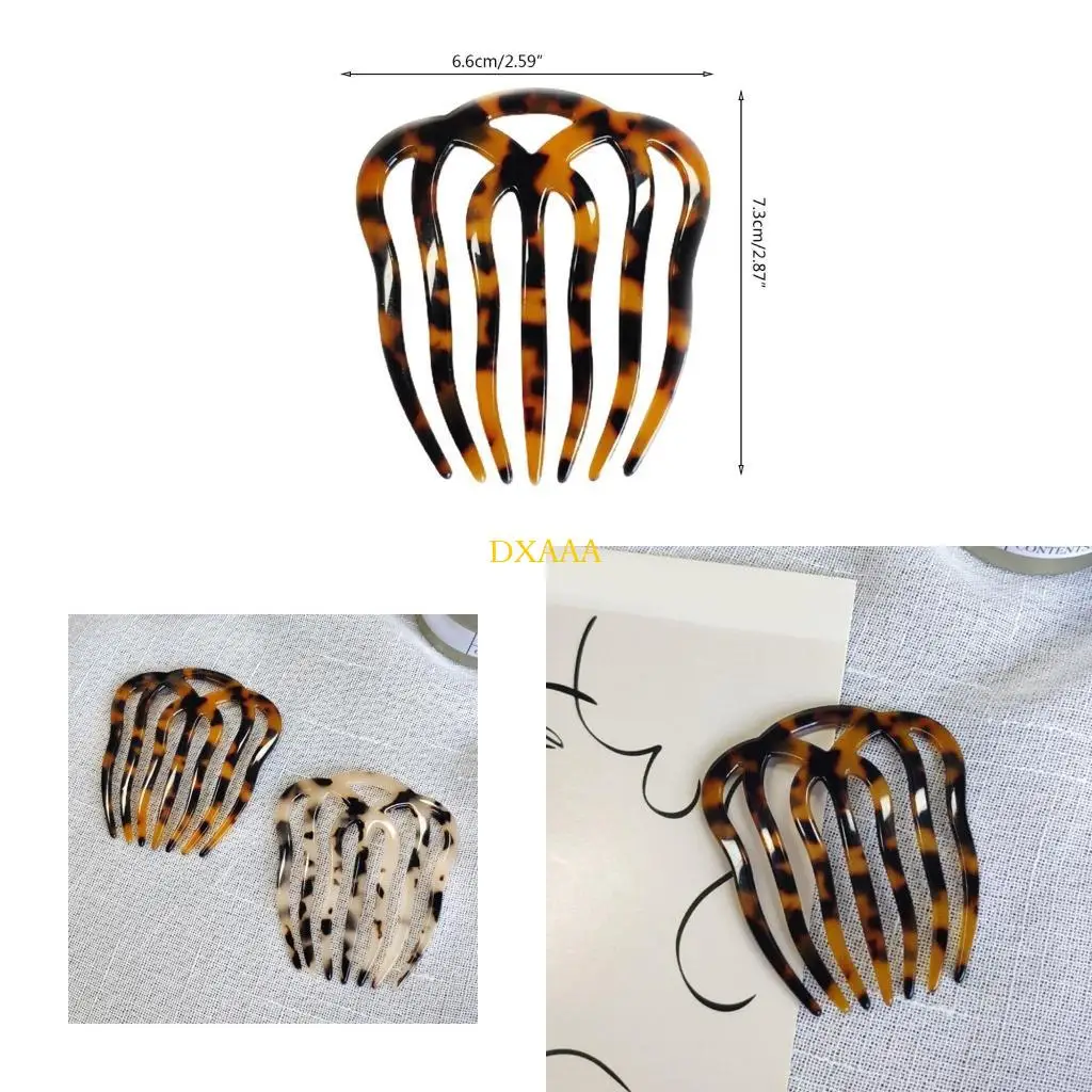 

DXAA Minimalist Twist Hair Side Comb Hollow Out Wavy 7 Teeth Acetate Antistatic Hairpin Vintage Tortoise for Shell Barrette C