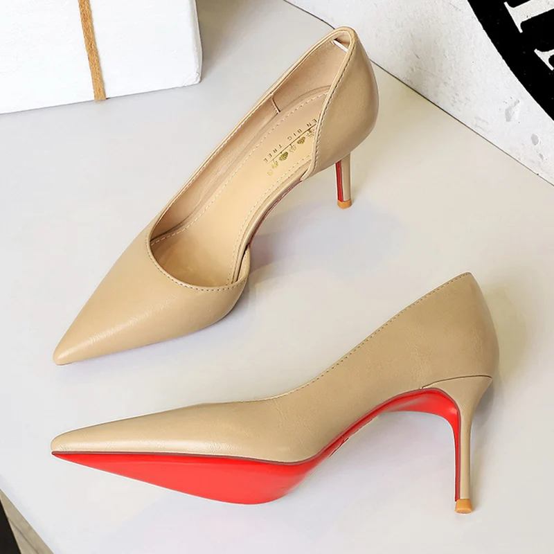 

Женские летние модные пикантные туфли-лодочки на высоком каблуке 8 см, женские роскошные туфли на тонком высоком каблуке на день Святого Валентина