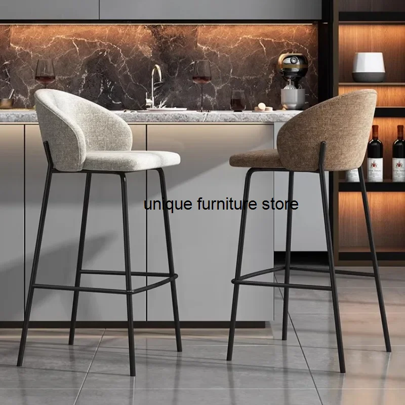 

Leather European Bar Chair Barstool Waterproof Anti Scratch Counter Bar Stool Gray Round Sillas Para Comedor Lounge Furniture