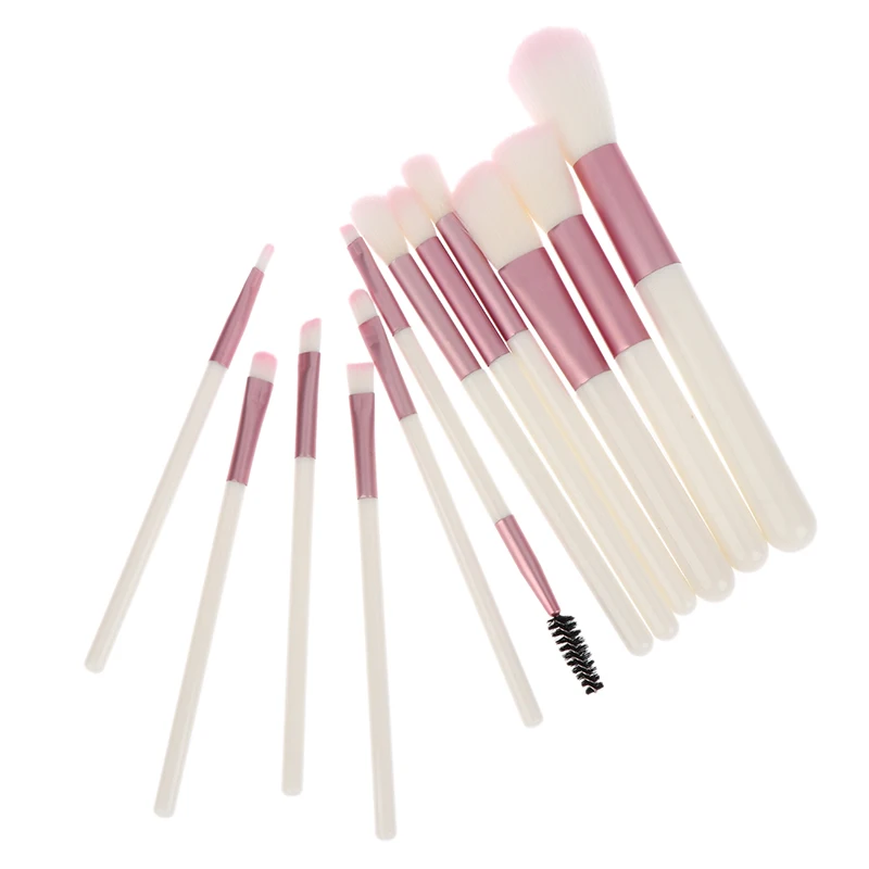 Conjunto de pincéis de maquiagem de cerdas de fibra sintética, portátil, pó de base, blush, corretivo, 14 unidades