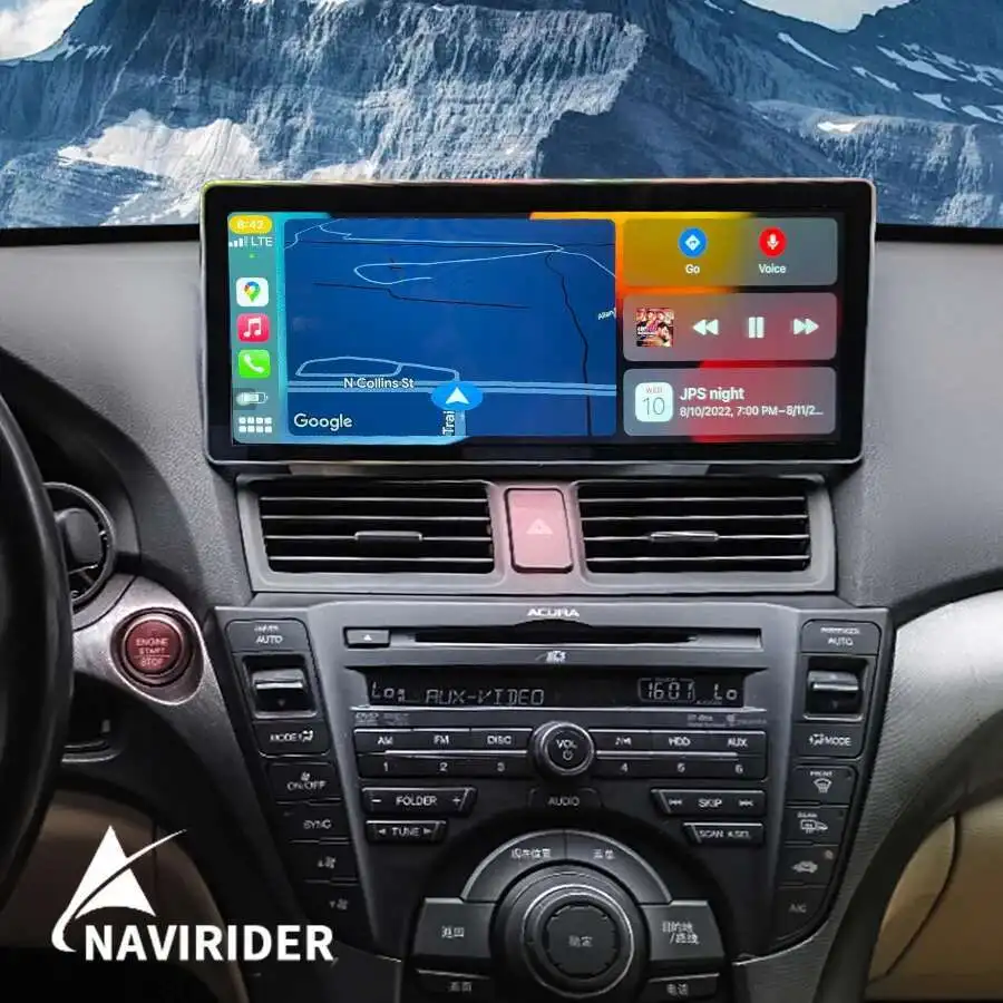 บลูทูธมัลติมีเดีย Player สําหรับ Acura TL 2008-2012 Android 12.3 "รถวิทยุสเตอริโอ CarPlay GPS นําทาง Qled หน้าจอ