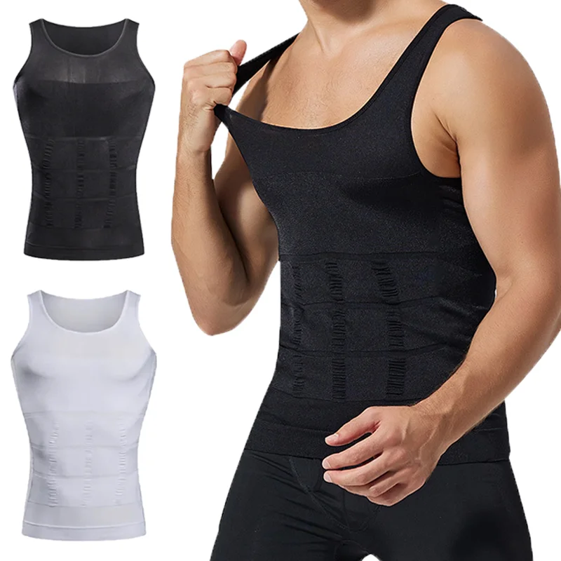 Männer Abnehmen Weste Body Shaper Brust Bauch Kompression Shirts Bauch Taille Trimmer Shapewear Gym Fitness Tank Tops Workout