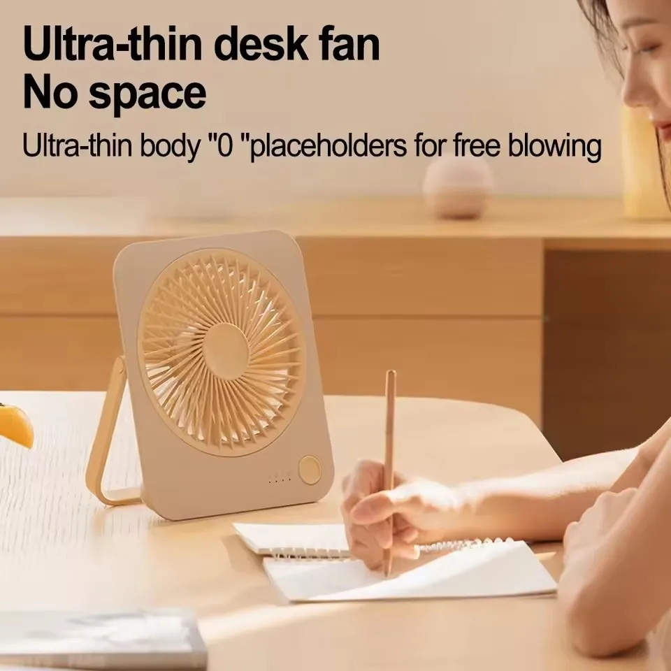 2025 Новый портативный электрический вентилятор с USB-подставкой, 3 скорости, складной мини-циркулятор воздуха, настольный вентилятор для офиса, спальни - компактный размер