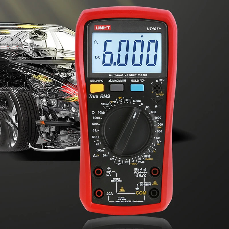 UT107 +/UT105 + مقياس متعدد رقمي للسيارات قياس سرعة إصلاح السيارات الجهد الحالي المقاومة متر أداة كهربائي