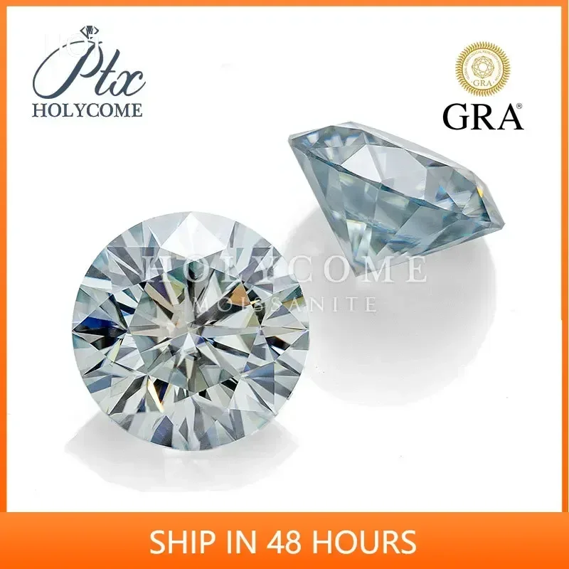 

Holycome Full Sizes Top Aqua Blue VVS1 Loose Moissanite Diamond Loose Stone with GRA Certificate Round Cut Wholesale Price Diy