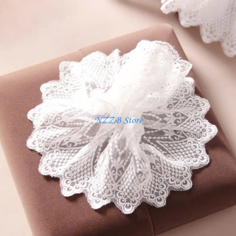 

T21F Womens Autumn Lotus Fake Sleeves Crochet Floral Lace Pleated Horn Cuffs Sweater Decorative Sunscreen Wrist
