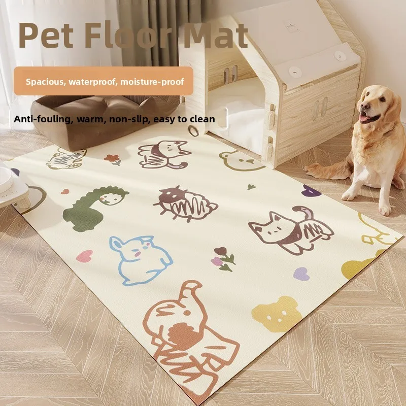 

Waterproof Leather Pet Mat Dog And Cage Special Anti-Chew Breeding Carpet Easy to Clean No-Wash Home Use Foot Pad