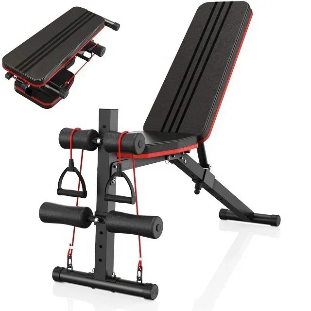 Adjustable Flat Sit Up Bench with Supine Board for Abdominal Exercise – Home Gym Equipment for Weight Lifting