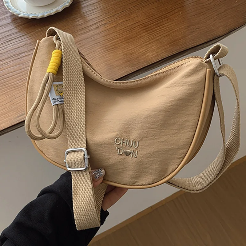 

2025 Nylon Dumpling Bag, Trendy Underarm Purse with Wide Strap