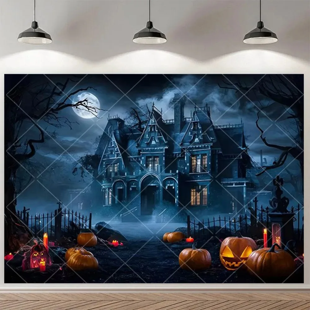 Halloween Horror Night Ghost Shadow Horror Zombie Theme Banner Background, Halloween Party, Home Decoration Photography Backdrop