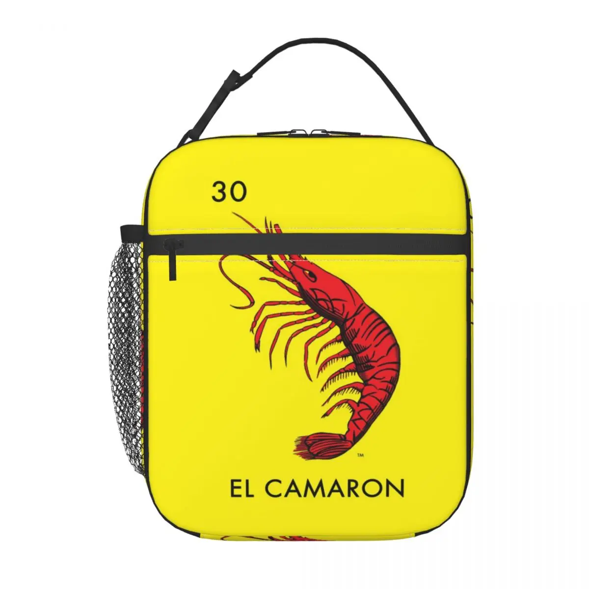 Bolsa de almuerzo personalizada con tarjetas de loto de camarón El Camaron, bolsa de almuerzo de lotería de Bingo mexicano, loncheras con aislamiento térmico para mujer, escuela para estudiantes
