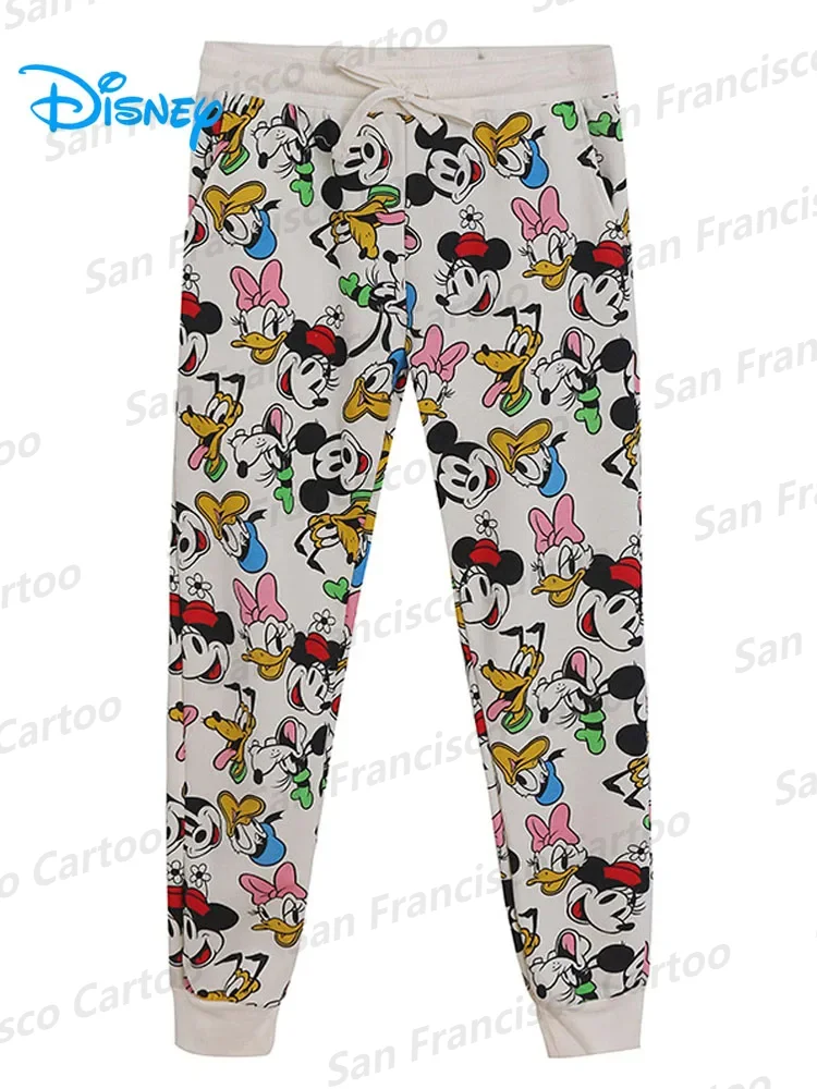 New Summer Disney Boy&Girl Mickey Mouse Donald Duck Cartoon Printed Casual Pants KID/Adult Home Pajama Pants Comfortable Pajamas