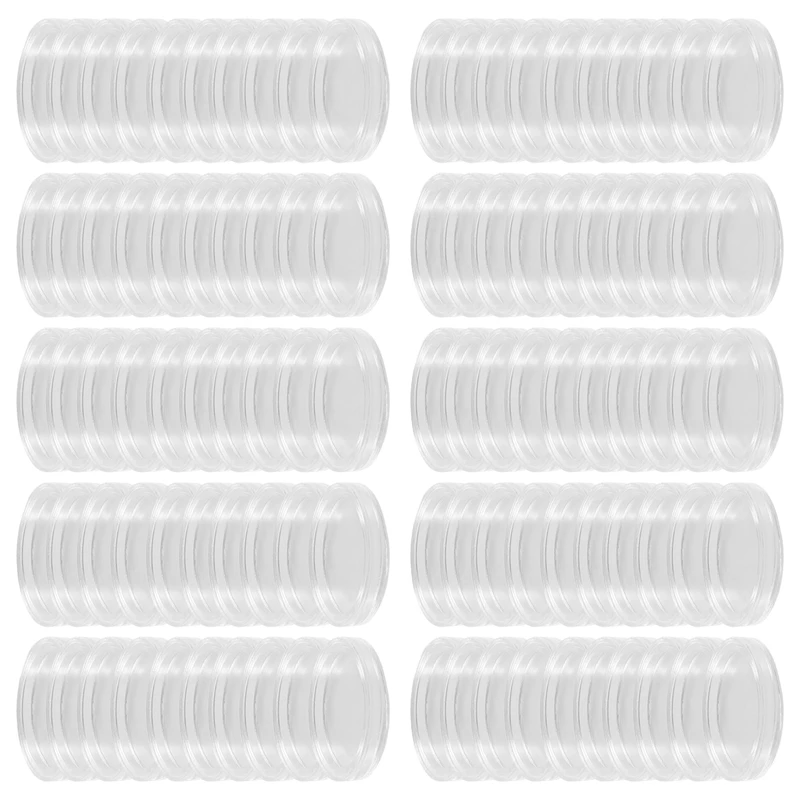 100Pcs 21Mm Round Clear Plastic Coin Holder Capsules Box Storage Clear Round Display Cases Coin Holders