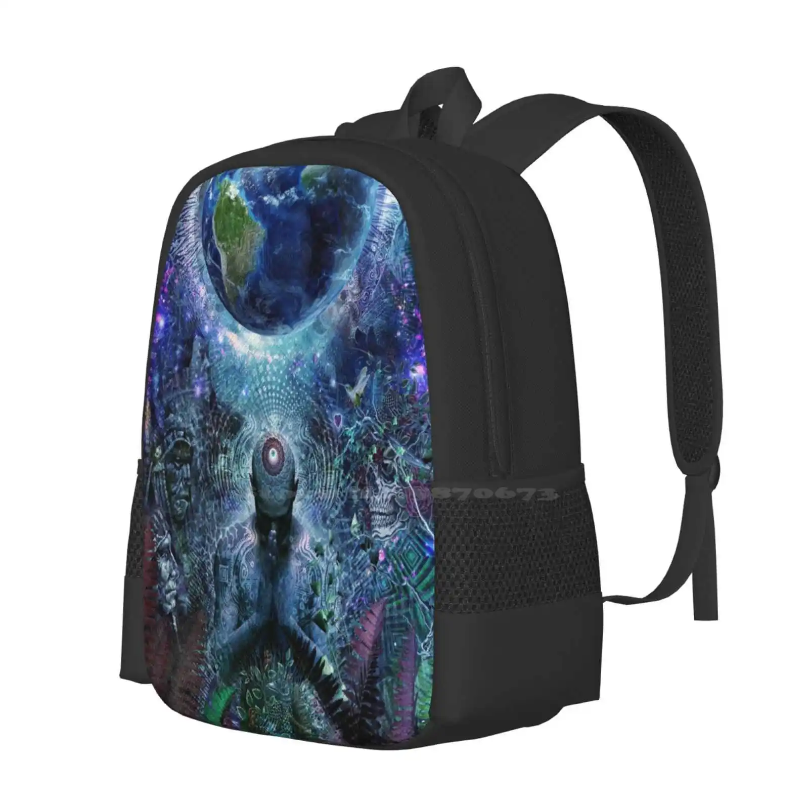 Gratitude For The Earth And Sky Pattern Design Bagpack School Bags Cameron Gray Grey Parable Visions Visionary Surrealism