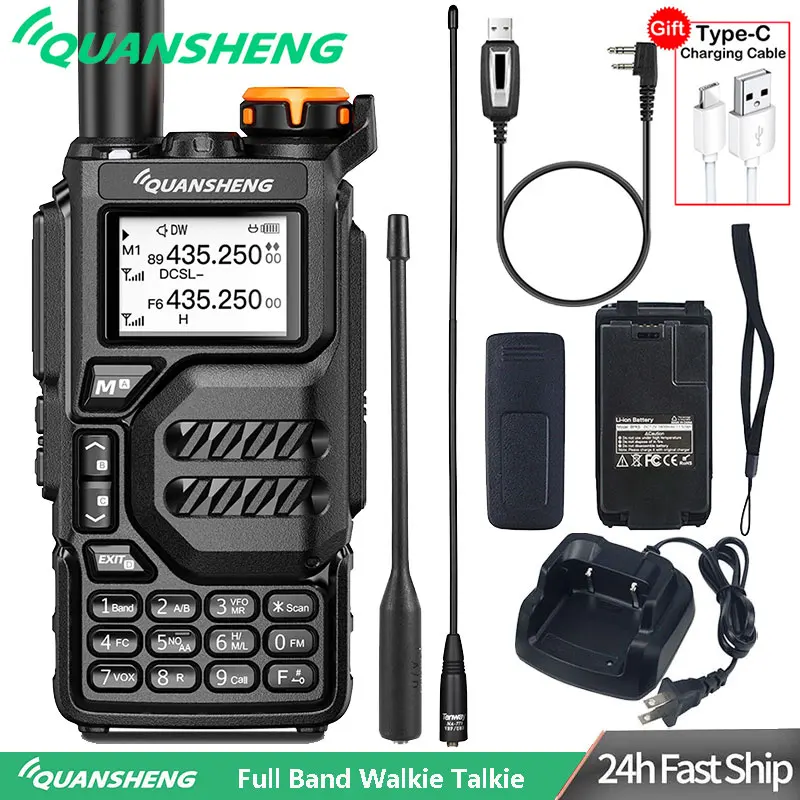 Quansheng UV-K5 walkie talkie 5 W Air band สองทาง Radio UHF VHF DTMF FM Scrambler NOAA ความถี่ไร้สายคัดลอกวิทยุสมัครเล่น