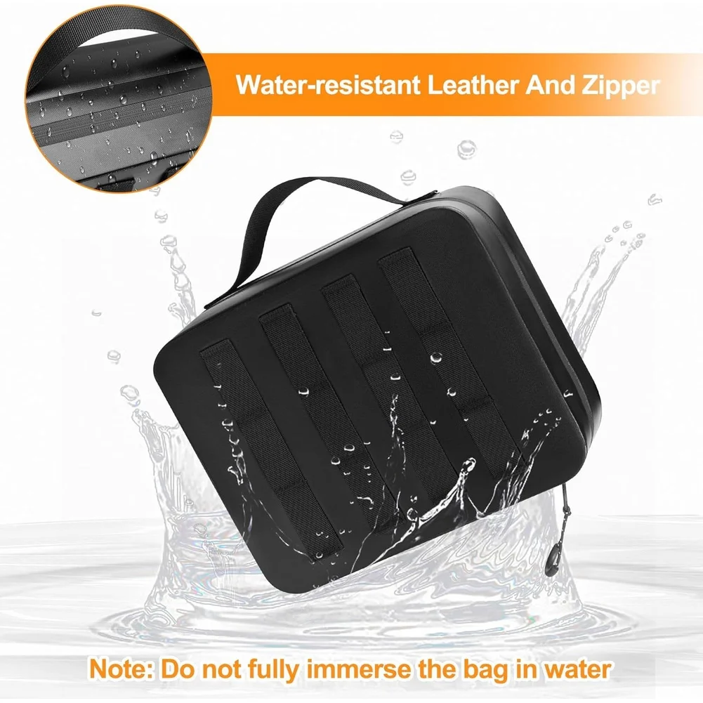 1 Pcs Black Canvas Tool Bag Multi-Compartment Portable Storage Pouch With Removable Panels For Electrician Outdoor Work Gear