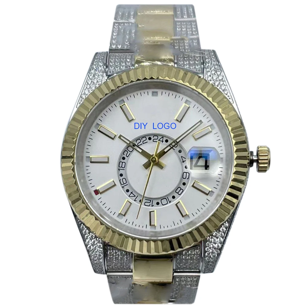 Customized Logo42mmmen's watch with 904 stainless steel and sapphire mirror, the best gift for men