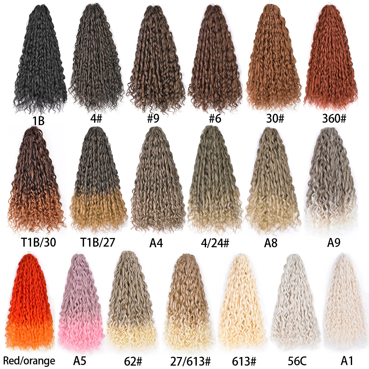 Jessica-Extensions Capillaires Synthétiques au Crochet pour Femme, Boucles Africaines, Deep Wave, Twist, Afro Curly, Tressage Ombré