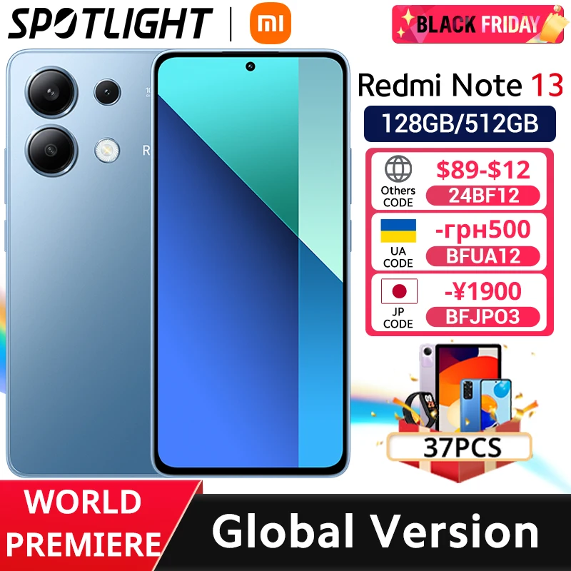 Global Version Xiaomi Redmi Note 13 Smartphone Snapdragon® 685 108MP camera  33W charging 120Hz AMOLED display