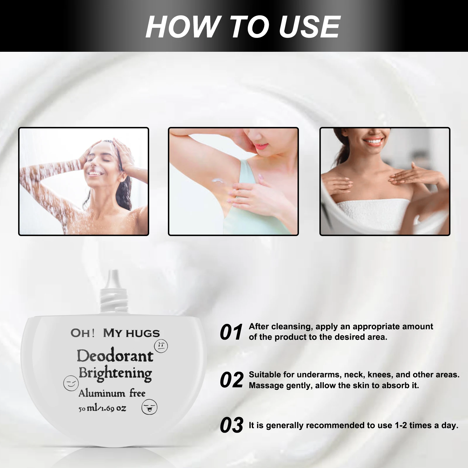 مزيل عرق طويل بدرجة 24 ساعة كريم سطع خالي من الألومنيوم مريح مقاوم للعرق سائل مضاد للتعرق غسول طازج تحت الإبط عديم الرائحة #6