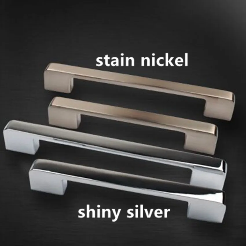 96mm silver drawer kitchen cabinet handle stain nickel dresser cupboard door pull 128mm modern simple chrome furniture handle