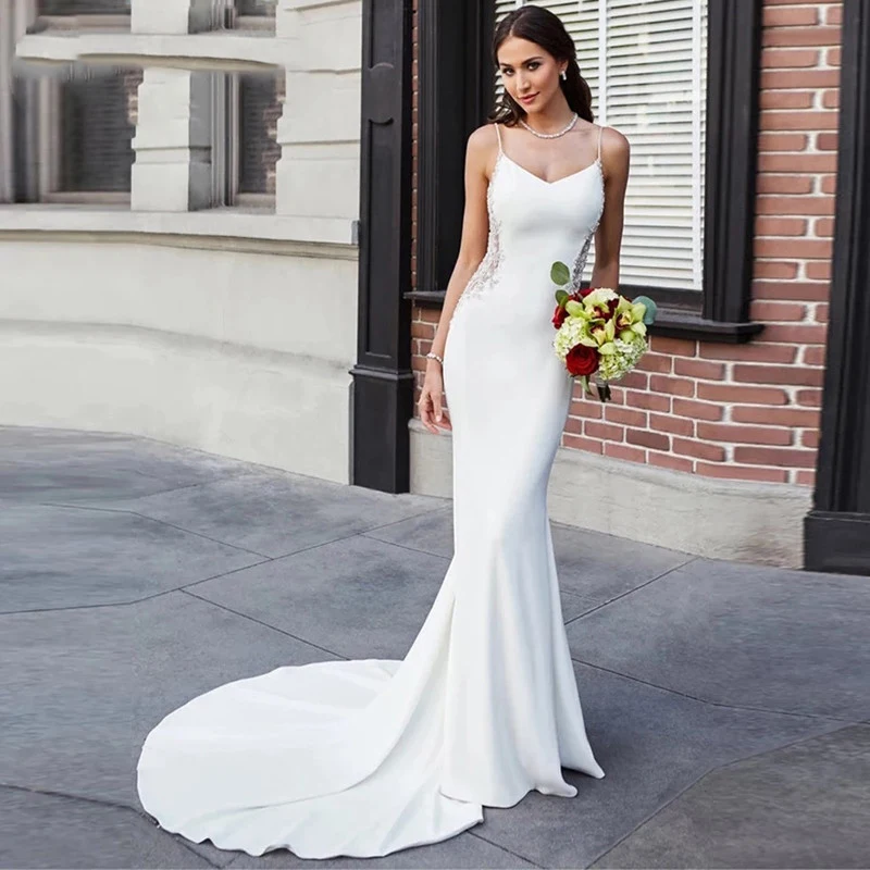 

Luxury Sweetheart Mermaid Wedding Dresses Plus Size White Women African Sexy Bridal Wedding Dress